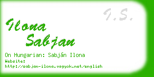 ilona sabjan business card